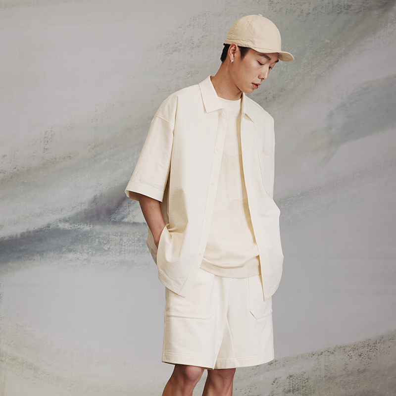 李宁 x 成龙联名功夫系列男子宽松翻领休闲短袖衬衫ASHU031-2