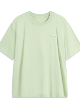 李宁夏季男子运动短袖休闲透气宽松潮流百搭T恤AHSU627-B品