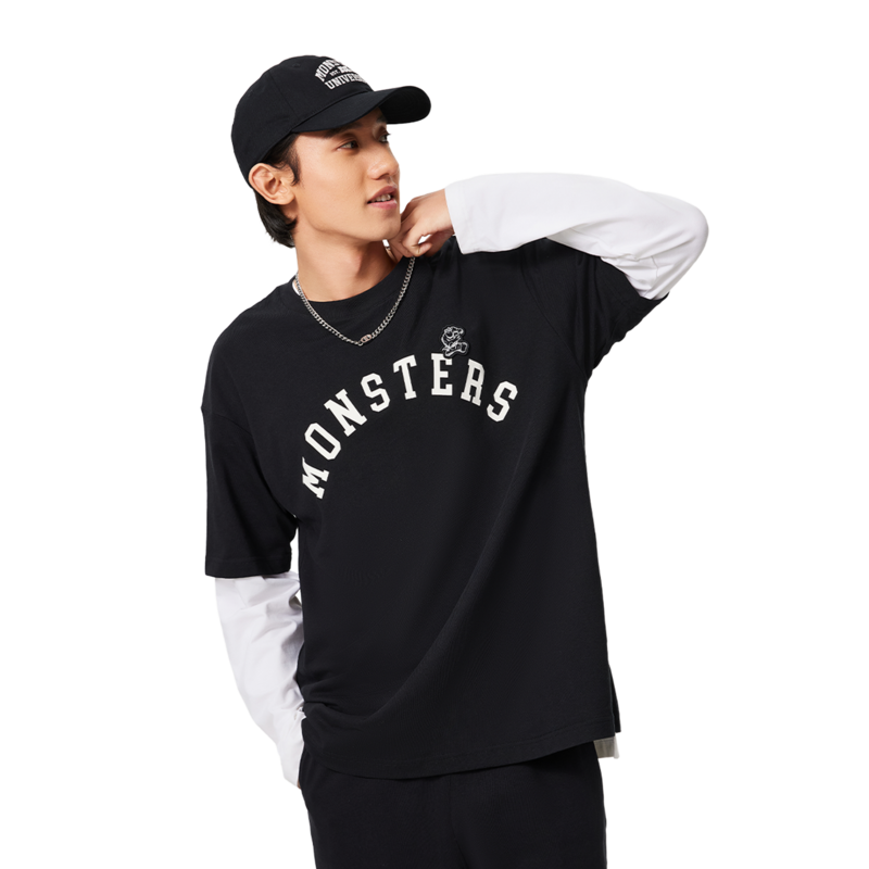 李宁迪士尼怪兽大学联名短袖T男女休闲圆领宽松运动服AHSU493-B品