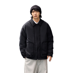 李宁CF溯短款短羽绒服男士2024新款宽松冬季鸭绒运动服AYMU217