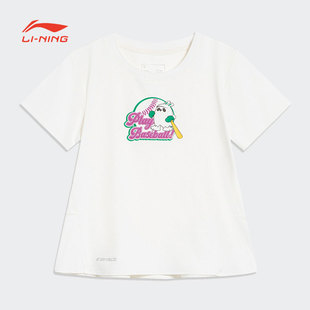 T恤YTST014 系列透气休闲运动潮流百搭短袖 B品 女童时尚 李宁童装
