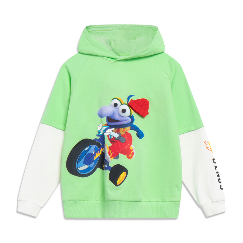 李宁X迪士尼联名系列假两件春秋男小童套头连帽卫衣YWDT015-B品