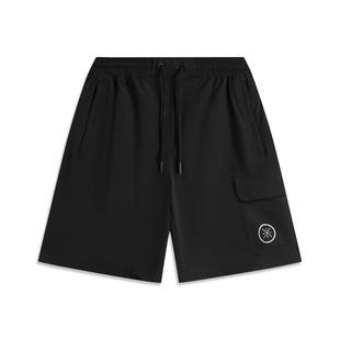 AKSU571 韦德系列舒适透气简约常规休闲短裤 B品 男夏季 李宁休闲裤