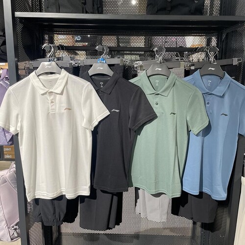李宁短袖2024年男子健身系列速干休闲运动短袖POLO衫APLU139-B品