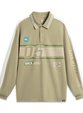 李宁男子POLO衫长袖反伍系列宽松透气长袖T恤APLV411