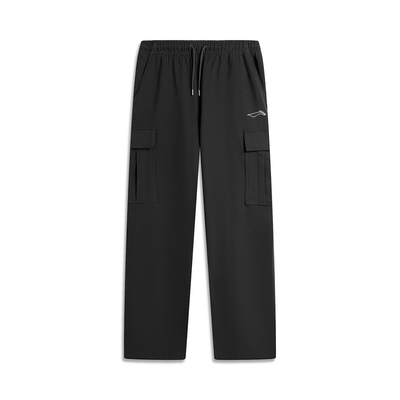 李宁男子卫裤极限运动系列宽松直筒大方舒适休闲长裤AKLU131-B品