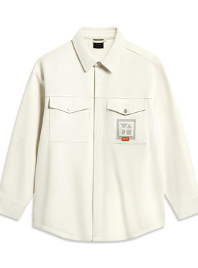 李宁男秋冬季韦德系列宽松百搭上衣翻领运动休闲风衣AFDT695-B品