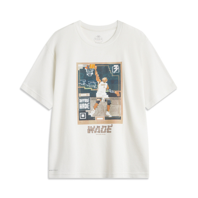 李宁短袖秋男子韦德系列时尚宽松透气运动短袖文化衫AHSU843-B品