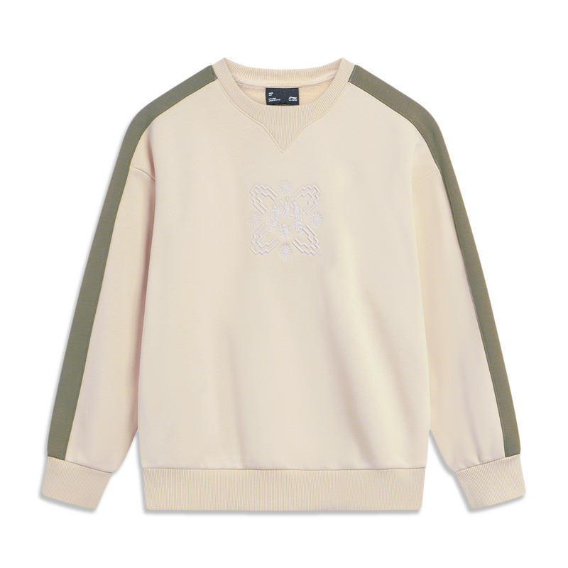 李宁卫衣男童运动生活系列舒适百搭宽松套头无帽卫衣YWDT317--B品