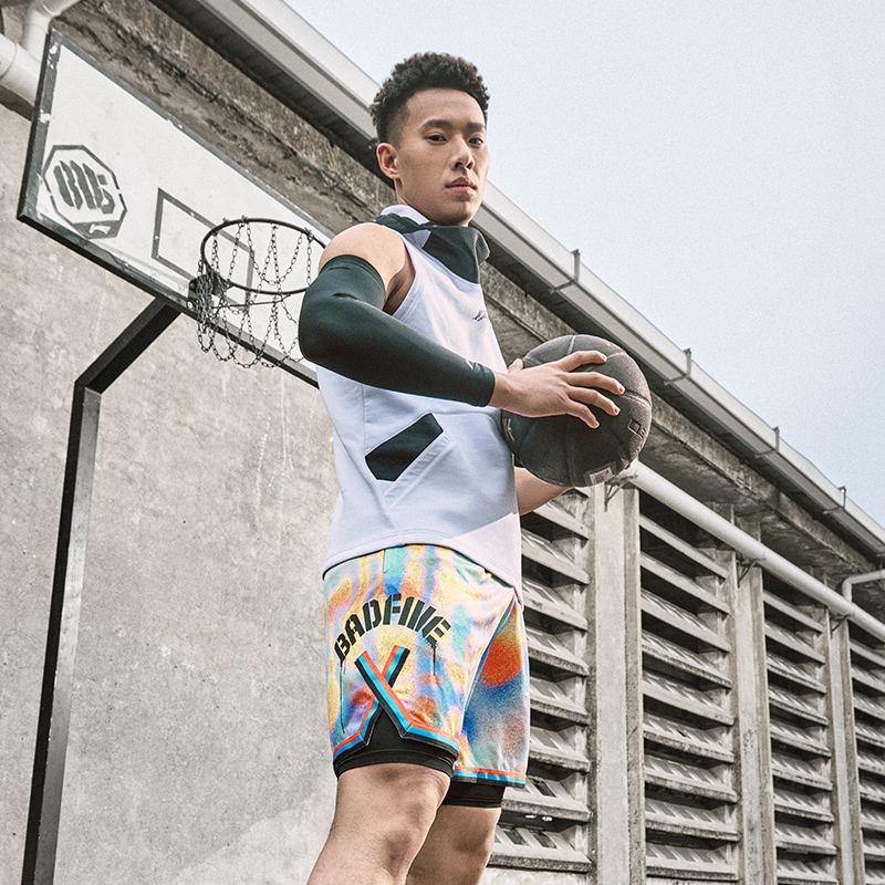 李宁反伍BADFIVE篮球系列男子比赛裤速干运动短裤AAPU111-5-B品