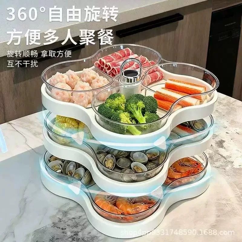 日本进口火锅备菜盘分格多层置物架厨房家用可叠放食品级可旋转盘,厨房/烹饪用具,配菜/备菜盘,淘宝优惠券,粉丝福利购,淘宝优惠卷