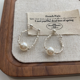 轻奢欧美复古高级感碎银子耳钉耳环925银针小众设计感耳饰2025女