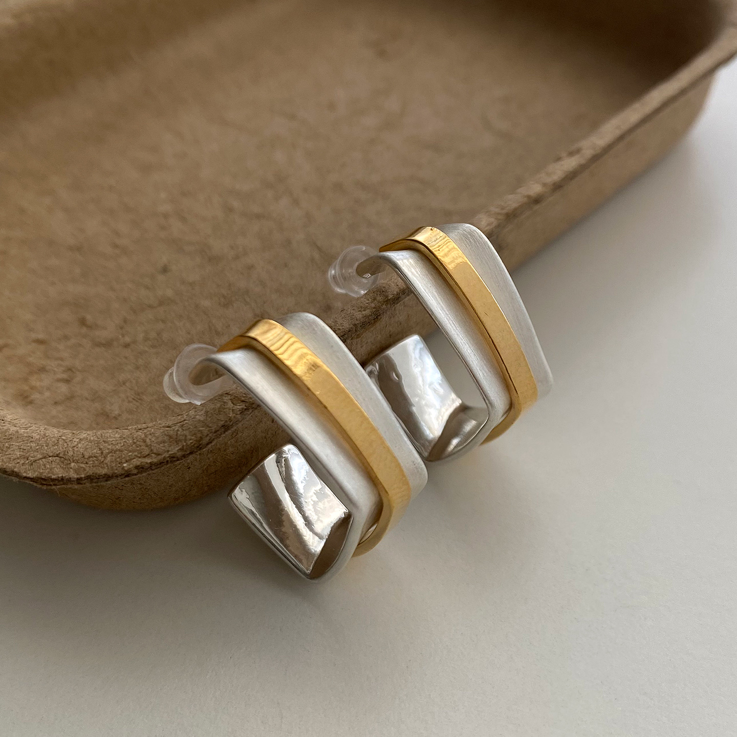 925银针复古高级感金属条形耳环