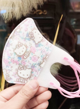 儿童3d立体口罩卡通可爱兔小孩幼童女孩3-6岁宝宝8到12岁婴儿0一3