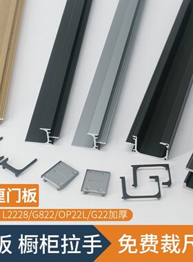 22厚板L型拉手开槽嵌入式隐形拉手黑色金色G型铝合金型材免拉手
