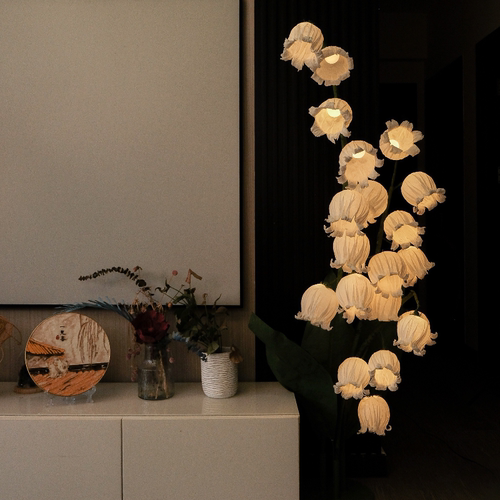 纯手工制作大型纸艺花铃兰花落地灯拍摄背景装饰氛围灯橱窗美陈花