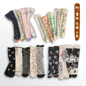 儿童袜子中筒高筒长宝宝袜韩版 特价 BO福利无跟均码 外贸棉A类女潮