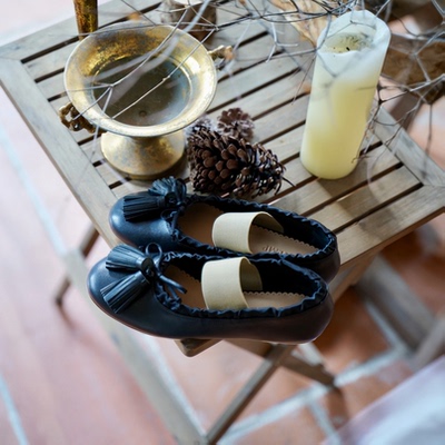 cotemp流苏奶奶鞋褶皱平底圆头玛丽珍鞋子女26SS新款S14-FLCP10