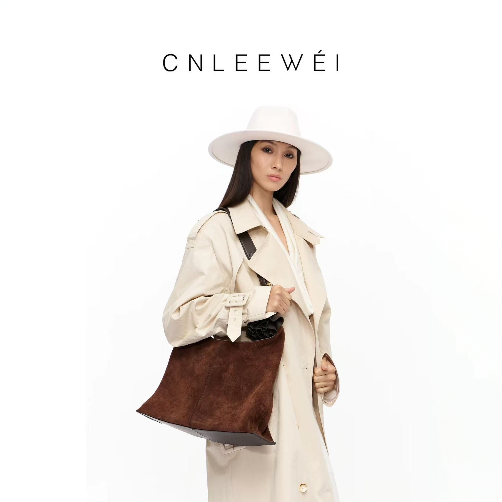【VIINS】CNLEEWEI25年新小众设计感单肩斜挎玫瑰挂饰水桶包3040