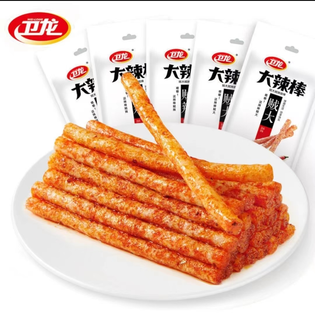 卫龙大辣条大面筋香辣香甜106g袋装大辣棒素肉休闲办公解馋小零食