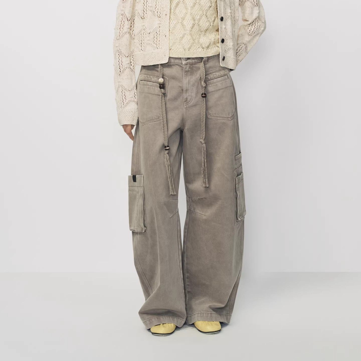 【现货】AVVENN立体压线多口袋流苏装饰工装裤,女装/女士精品,牛仔裤,淘宝优惠券,粉丝福利购,淘宝优惠卷