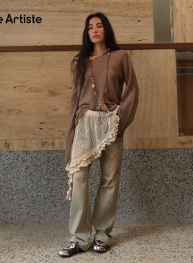 【现货】SHELLE ARTISTE26春季新款叠穿休闲爱心镂空手钩荷叶围裙