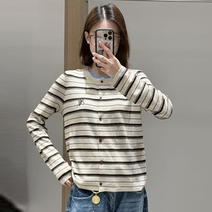 现货 撞色针织长袖 AVVENN2026春季 设计师新款 开衫 新品