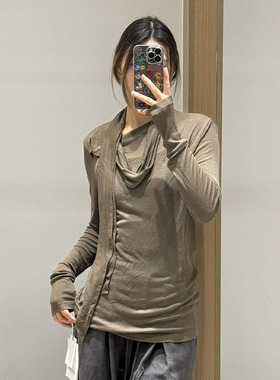 【现货】AVVENN设计师品牌新款 25年冬季不对称领长袖T恤