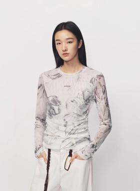 【现货】AVVENN 101经典系列佩利斯花纹印花褶皱修身皮肤衣