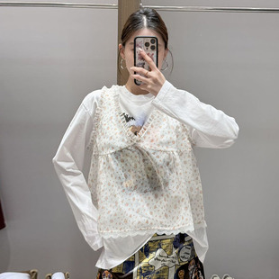 M |现货询价 26设计师品牌春季新款小碎花V领蕾丝边吊带