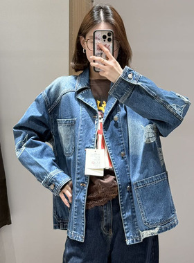 M |现货询价 26设计师品牌春季新款提花牛仔长袖外套