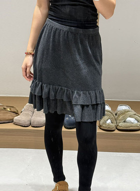 【现货】FIZZFLY | 25冬季设计师品牌新款荷叶边抽绳针织短裙