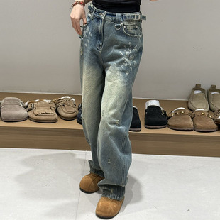 设计师新品 福蝶26春季 FORDARE 小碎花激光牛仔裤 现货