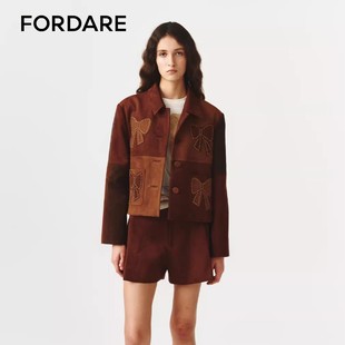 福蝶26春夏蝴蝶结烫钉夹克短裙套装 FORDARE 现货