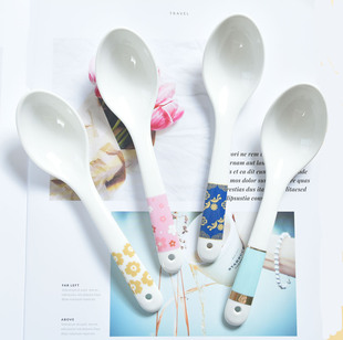 陶瓷勺子家用饭勺汤勺餐勺汤匙创意轻奢网红情侣ins风分餐深勺子