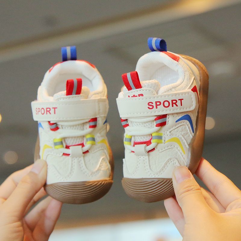春秋季宝宝学步鞋 软底防滑婴儿鞋 防踢拼色魔术贴男童女童休闲鞋
