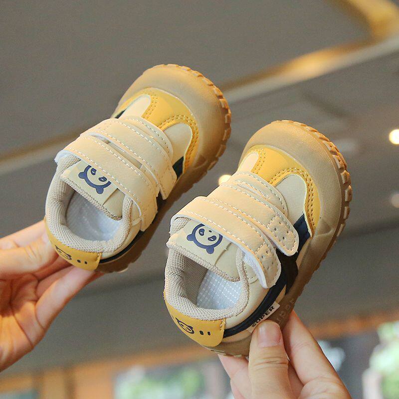 春秋季宝宝学步鞋 软底防滑婴儿鞋 防踢拼色魔术贴男童女童休闲鞋