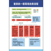 窒息抢救流程医院抢救室急救步骤挂画心肺复苏现场处理诊所措施图