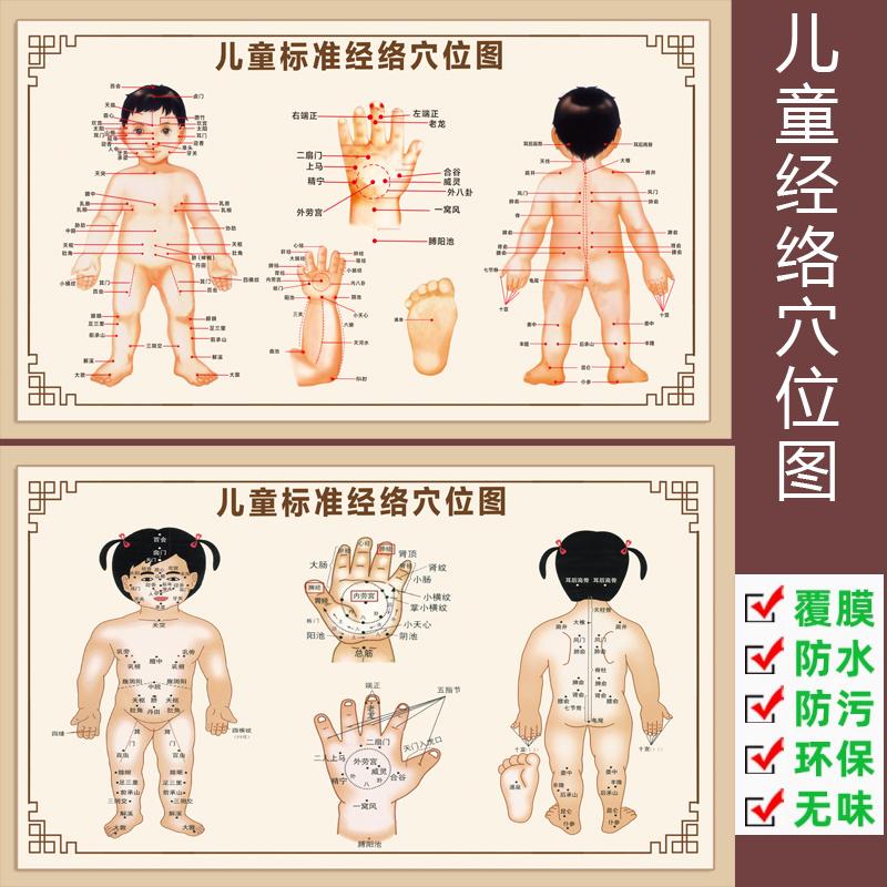 小儿推拿挂图中医养生馆装饰画