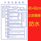 中毒急救流程序医院急救抢救流程示意图制度宣传挂图宣传海报诊所