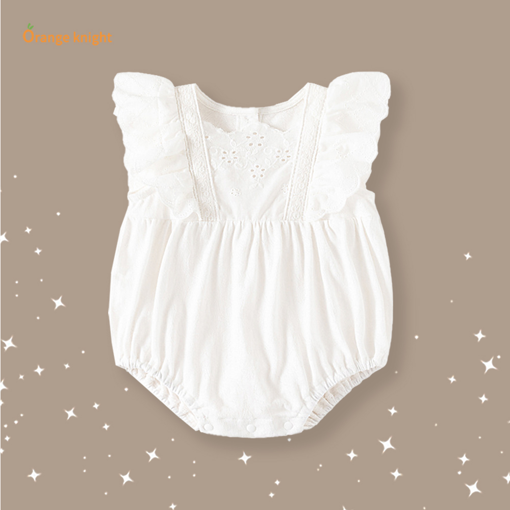 婴儿新生儿夏季衣服女宝宝甜美飞袖三角包屁公主哈衣满月百天礼服