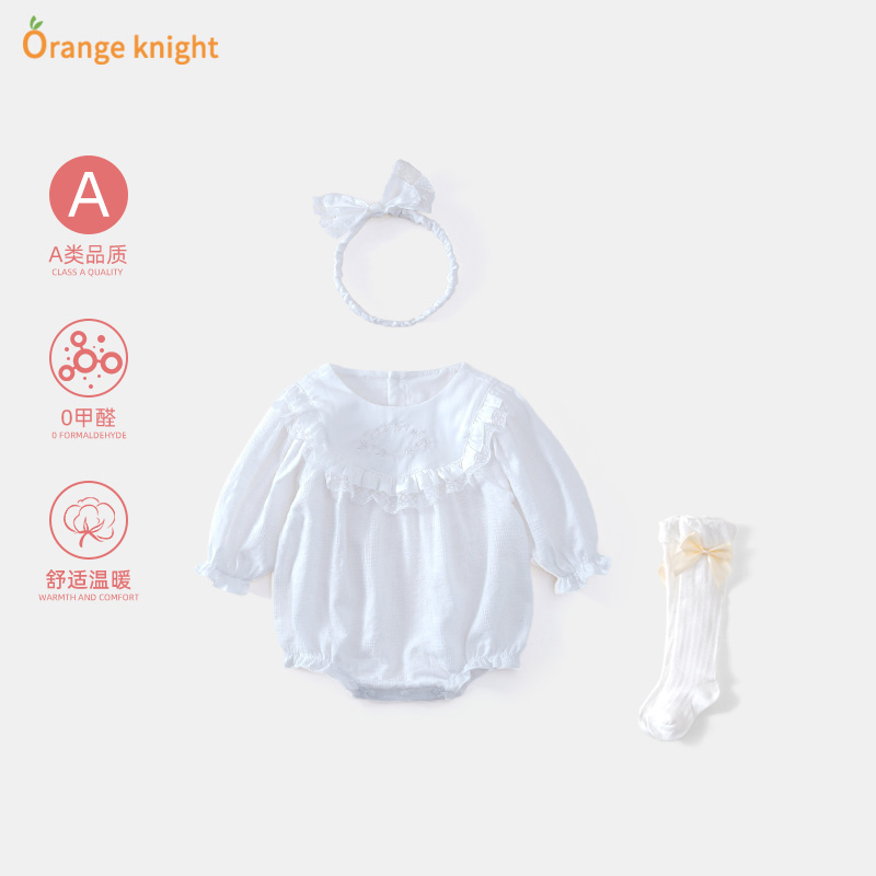 婴儿春秋长袖连体哈衣韩系公主服