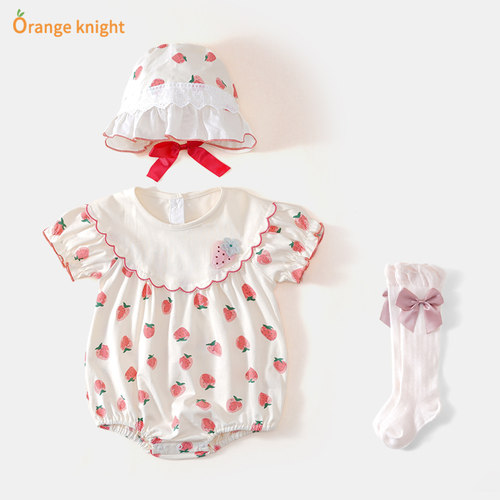 婴儿夏装满月服可爱超萌套装哈衣