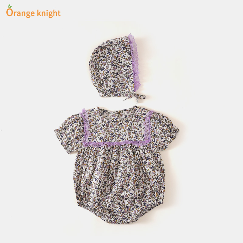 婴儿连体衣夏宝宝三角女碎花小童