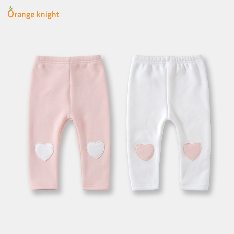 宝宝爱心加绒加厚百搭裤子