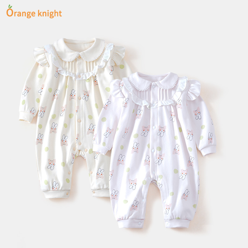 婴儿新生女宝宝可爱公主棉质哈衣