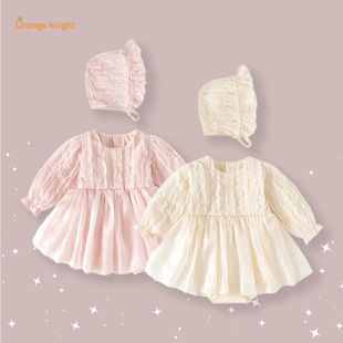 女宝宝春秋装新款纯色流光纱裙春秋款裙儿童连衣裙公主裙生日礼服