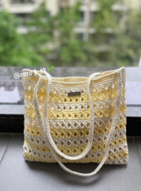 唯美ins风手工钩织包diy材料包夏季镂空糖果色送闺密女友新手可学