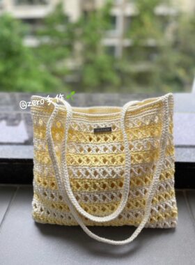唯美ins风手工钩织包diy材料包夏季镂空糖果色送闺密女友新手可学