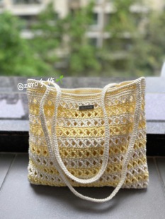 唯美ins风手工钩织包diy材料包夏季镂空糖果色送闺密女友新手可学